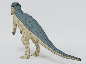 low poly cartoon pachycephalosaurus dinosaur Modelo 3D
