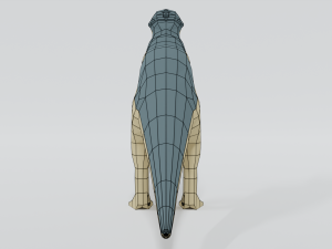 low poly cartoon pachycephalosaurus dinosaur Modelo 3D