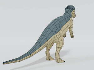 low poly cartoon pachycephalosaurus dinosaur 3D Model