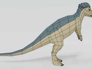 low poly cartoon pachycephalosaurus dinosaur 3D Model