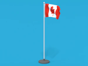 low poly seamless animated canada flag 3D Model