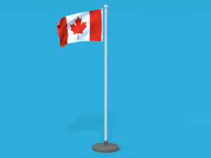 low poly seamless animated canada flag 3D Model