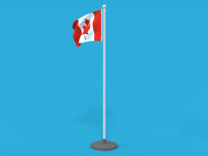 low poly seamless animated canada flag 3D मॉडल