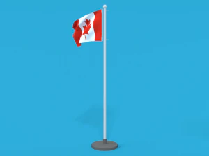 low poly seamless animated canada flag 3D Model
