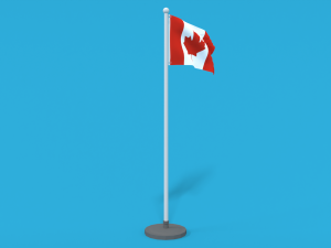 low poly seamless animated canada flag 3D मॉडल