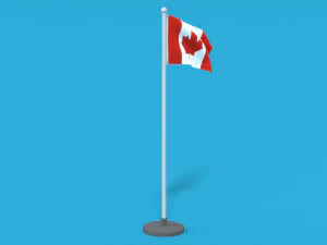 low poly seamless animated canada flag 3D Model