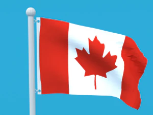 low poly seamless animated canada flag 3D Model