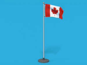 low poly seamless animated canada flag 3D Model