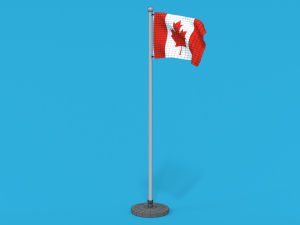 low poly seamless animated canada flag 3D मॉडल
