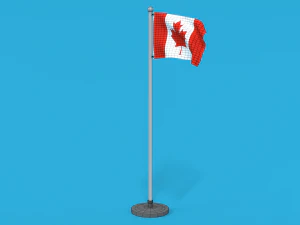 low poly seamless animated canada flag 3D Model