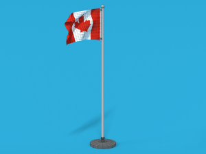 low poly seamless animated canada flag 3D मॉडल