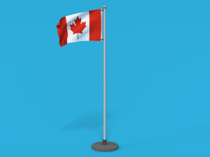 low poly seamless animated canada flag 3D मॉडल