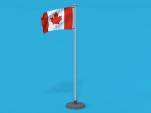 low poly seamless animated canada flag 3D Model