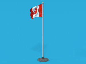 low poly seamless animated canada flag 3D मॉडल