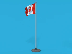 low poly seamless animated canada flag 3D Model