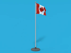 low poly seamless animated canada flag 3D Model