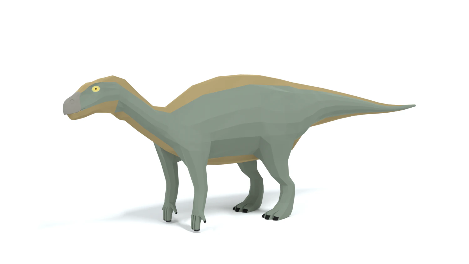 low poly cartoon iguanodon dinosaur 3D Model .c4d .max .obj .3ds .fbx .stl .blend 