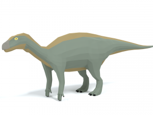 low poly cartoon iguanodon dinosaur 3D मॉडल