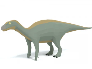 Kreskówkowy dinozaur iguanodon o niskiej zawartości poli Model 3D