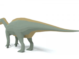 low poly cartoon iguanodon dinosaur 3D Model