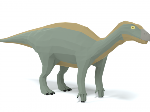 low poly cartoon iguanodon dinosaur Modèle 3D
