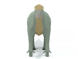 low poly cartoon iguanodon dinosaur 3D Model