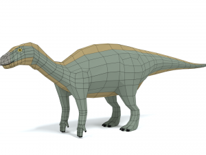 low poly cartoon iguanodon dinosaur Modèle 3D