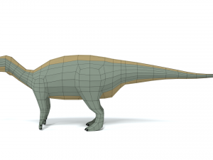 low poly cartoon iguanodon dinosaur Modèle 3D