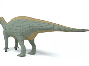 low poly cartoon iguanodon dinosaur 3D Model