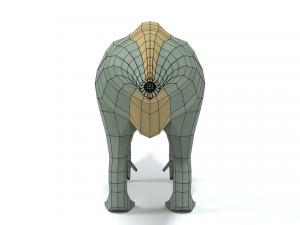 low poly cartoon iguanodon dinosaur Modèle 3D