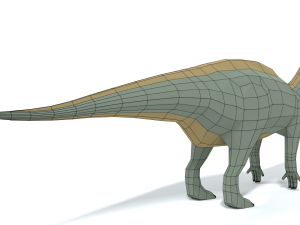 low poly cartoon iguanodon dinosaur Modèle 3D