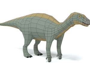 low poly cartoon iguanodon dinosaur Modèle 3D