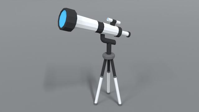 low poly cartoon telescope 3D Model .c4d .max .obj .3ds .fbx .stl .blend 