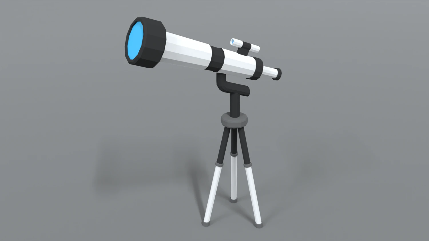low poly cartoon telescope 3D Model .c4d .max .obj .3ds .fbx .stl .blend 