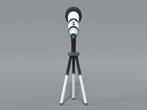 low poly cartoon telescope 3D Model