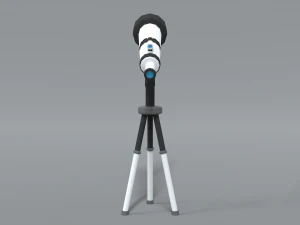 low poly cartoon telescope 3D Model