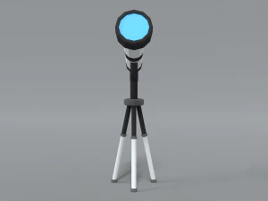 low poly cartoon telescope 3D Model