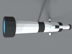 low poly cartoon telescope 3D Model