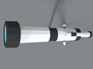 low poly cartoon telescope 3D Model