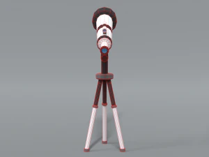 low poly cartoon telescope 3D Model