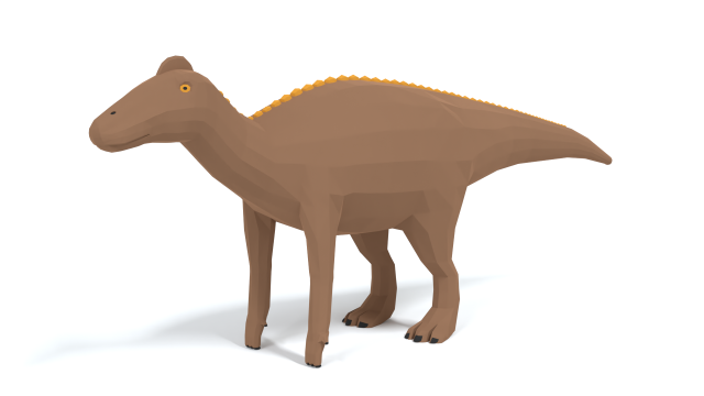 low poly cartoon edmontosaurus dinosaur 3Dモデル .c4d .max .obj .3ds .fbx .stl .blend 