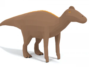 low poly cartoon edmontosaurus dinosaur 3D Model