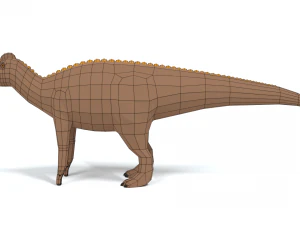 low poly cartoon edmontosaurus dinosaur 3D Model