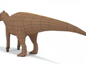 low poly cartoon edmontosaurus dinosaur 3D Model