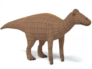 low poly cartoon edmontosaurus dinosaur 3D Model