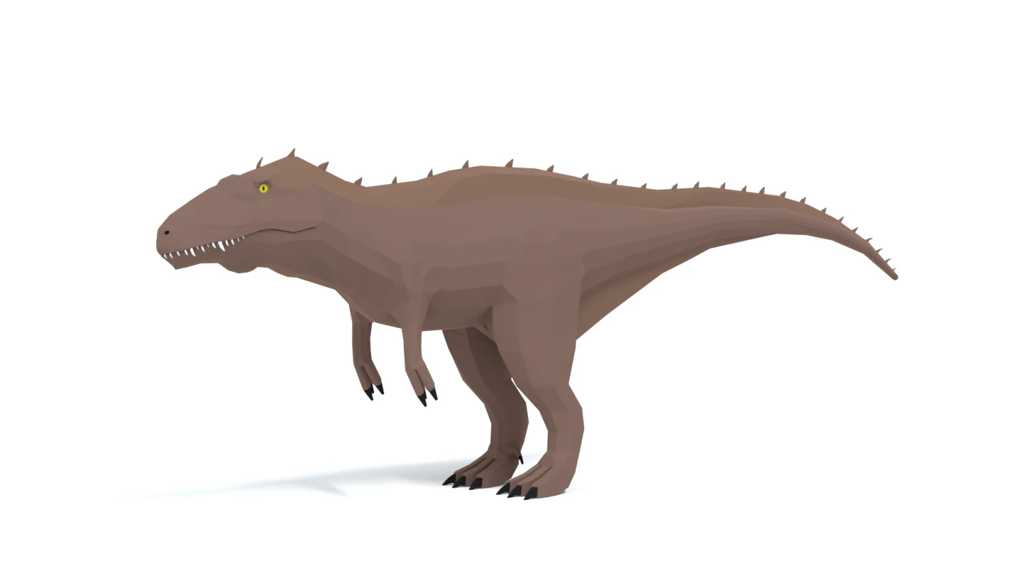 low poly cartoon acrocanthosaurus dinosaur 3D Model .c4d .max .obj .3ds .fbx .stl .blend 