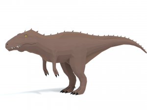 low poly cartoon acrocanthosaurus dinosaur Modelo 3D