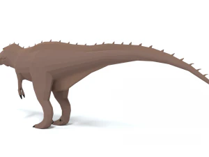 low poly cartoon acrocanthosaurus dinosaur 3D Model