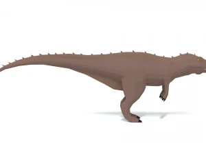 low poly cartoon acrocanthosaurus dinosaur 3D Model