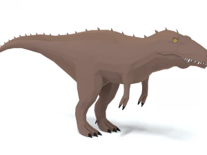 low poly cartoon acrocanthosaurus dinosaur 3D Model